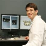 Computer images of dental implants