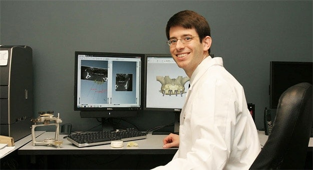 Computer images of dental implants