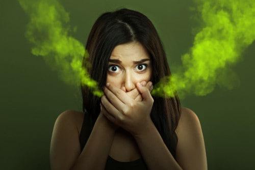 woman with bad breath